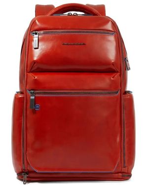 Piquadro Personalizable Laptop Backpack - Red