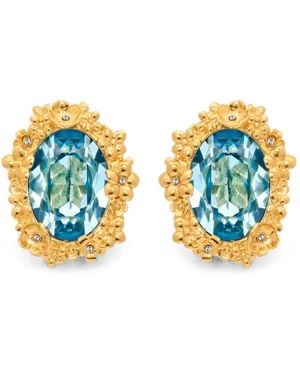 Oscar de la Renta Pendientes Medallion Con Forma Ovalada - Azul
