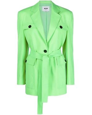 MSGM Cargo-Pocket Belted Jacket - Green
