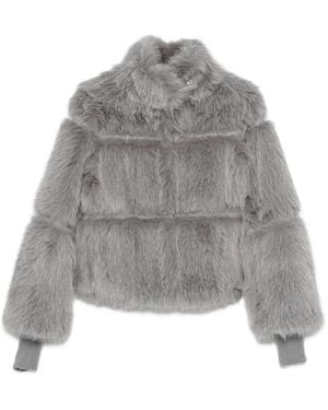 Patrizia Pepe Faux Fur Jacket - Gray
