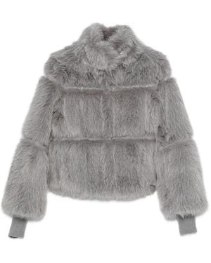 Patrizia Pepe Faux Fur Jacket - Grey