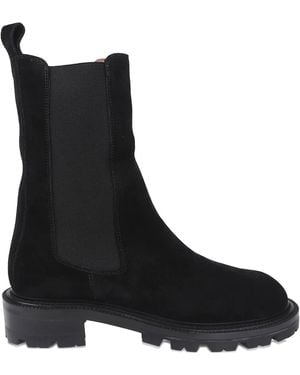 Paris Texas Ridged-Sole Leather Boots - Black