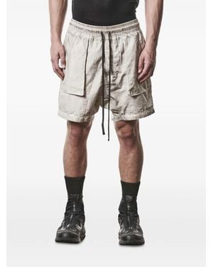 Thom Krom Drawstring-Waist Cargo-Pocket Shorts - Natural