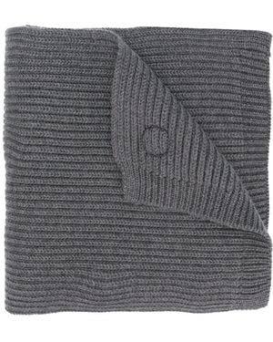 DSquared² Ribbed Maple Logo Scarf - Gray