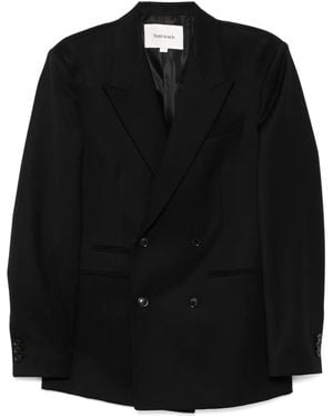 Tonywack Double-Breasted Twill Blazer - Black
