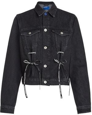 Karl Lagerfeld レーストリム デニムジャケット - ブルー