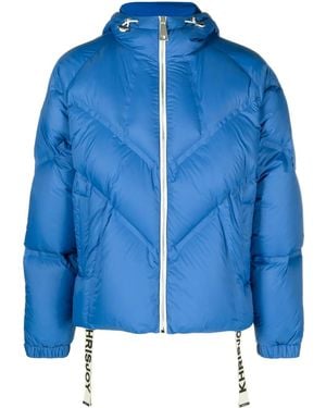 Khrisjoy Quilted Hooded Jacket - Blue
