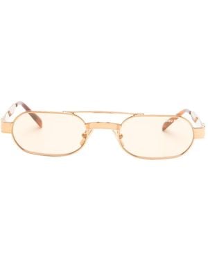 Miu Miu Oval-Frame Double-Bridge Sunglasses - Natural