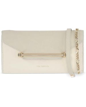 Strathberry Bar-Detail Chain Wallet - Natural