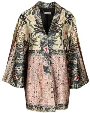 O HUI Patchwork Floral-Print Blouse - Natural