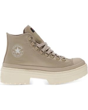 Converse Chuck Taylor All Star Lugged-Heel Platform Leather Boots - Natural