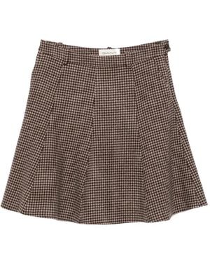 GANT Houndstooth-Pattern Mini Skirt - Brown