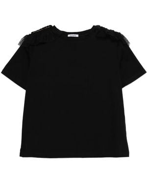 Parlor Ruffle Sequin T-Shirt - Black