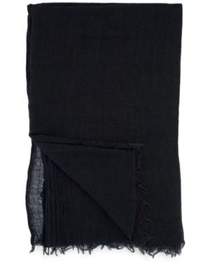 Destin Frayed-Edge Scarf - Black