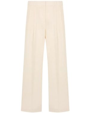 Peserico Pleated Wide-Leg Pants - White