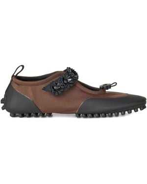 Cecilie Bahnsen Sneakers Mary Jane Con Decorazione - Marrone