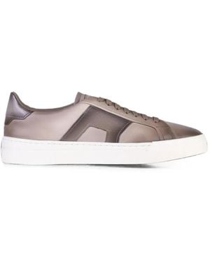 Santoni Gradient-Effect Leather Sneakers - Brown