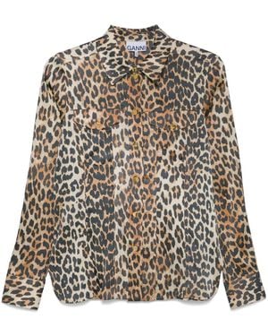 Ganni Shirt With Animalier Print - Multicolor