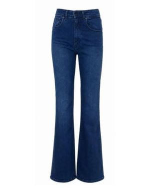 Lois Logo-Patch Flared Jeans - Blue