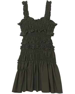 Cecilie Bahnsen Abito Con Ruches - Verde