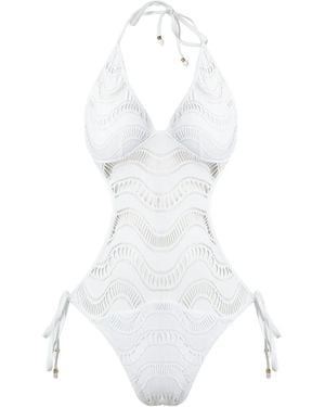 Amir Slama Cut Out Pattern Swimsuit - Wit