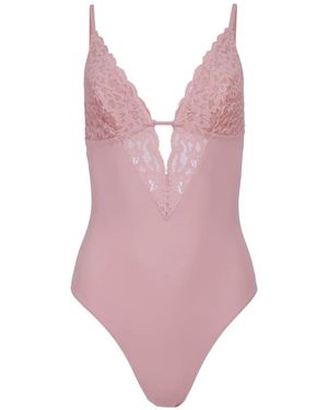 Fleur du Mal Body Charlotte Con Scollo A V - Rosa