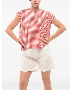 Woolrich Checked-Pattern Cotton Blouse - Pink