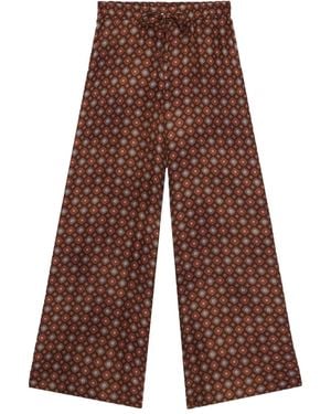 Pierre Louis Mascia Aloe Palazzo Pants - Brown