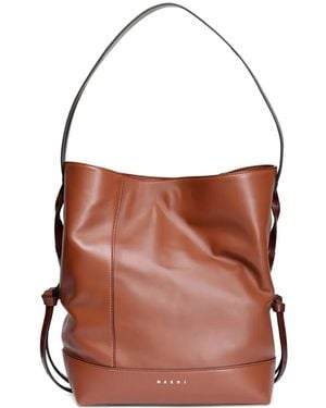 Marni Small Pod 2.0 Leather Bucket Bag - Brown