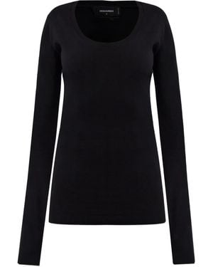 DSquared² Oberteil mit Rundhalsausschnitt - Schwarz