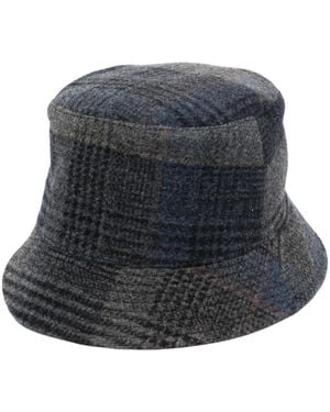 Fedeli Tartan-Check Virgin-Wool Hat - Grey