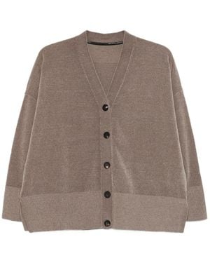 Rrd Cardigan A Coste - Marrone