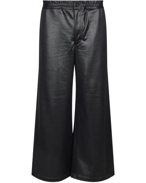 Comme des Garçons Perforated-Texture Wide-Leg Pants - Black