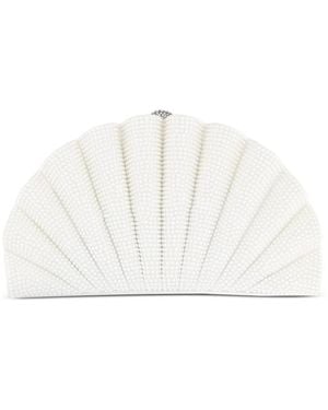 Judith Leiber Origami Crystal-Embellished Shell Clutch Bag - White