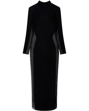 Stella McCartney シアーパネル マキシドレス - ブラック