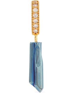 Crystal Haze Jewelry Titanium Pavé-Connector Pendant - Blue