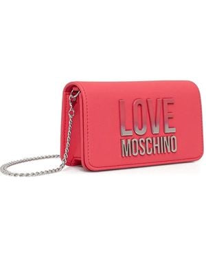Love Moschino ロゴプレート ショルダーバッグ - ピンク