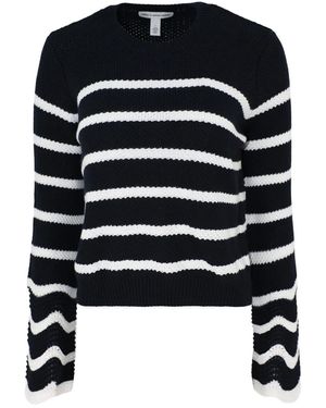 Autumn Cashmere Gestreifter Pullover - Schwarz