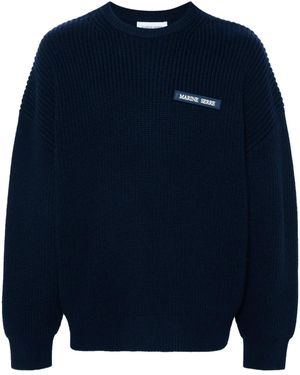 Marine Serre Logo-Patch Jumper - Blue