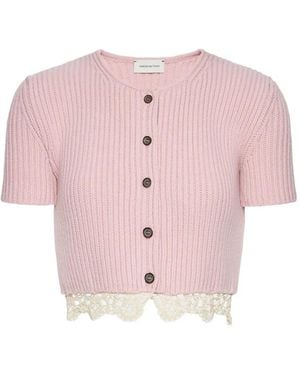 Magda Butrym Lace-Trim Button Cardigan - Pink