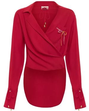 Hellessy Cleo Draped Pocket Shirt - Red