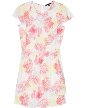 ARMANI EXCHANGE Graphic-Print Flared Dress - Pink