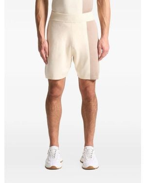 Manière De Voir Colour Block Knit Shorts - Natural