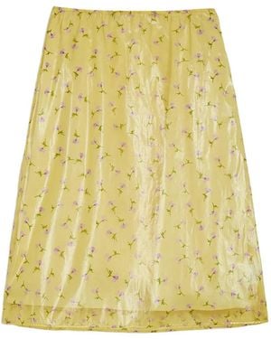 Jil Sander Printed Midi Skirt - Yellow