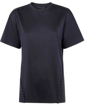 Mugler T-Shirt mit Metallic-Detail - Schwarz