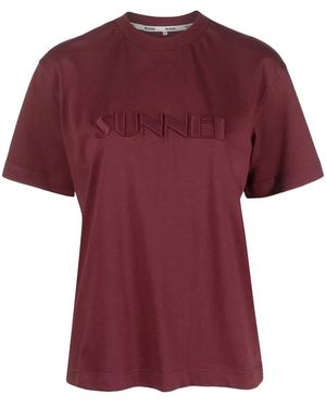 Sunnei Logo-Embroidered Cotton T-Shirt