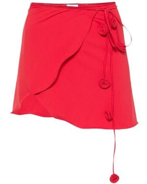 LaRevêche Floral-Appliqué Pareo - Red