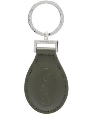 Longchamp Le Foulonné Leather Keyring - ホワイト