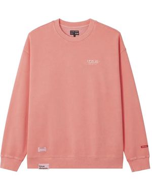 Izzue Logo-Print Cotton Sweatshirt - Pink