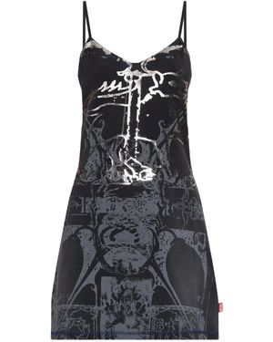 DIESEL D-Longy Metallic-Print Slip Dress - Black